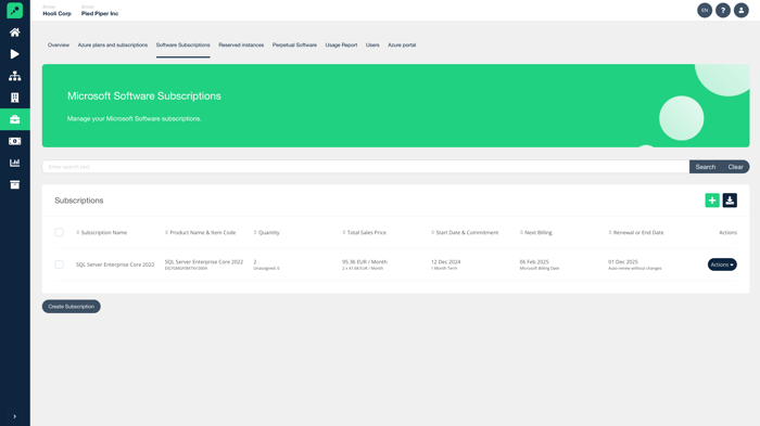 Access Software Subscriptions