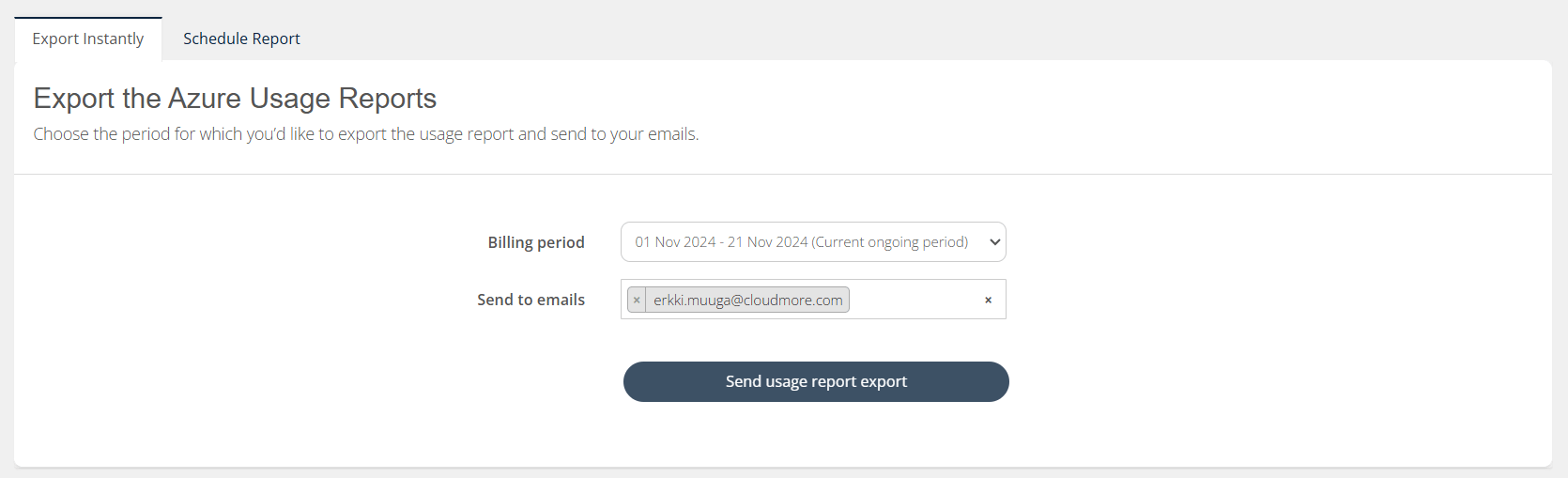 Azure Usage Report new UI