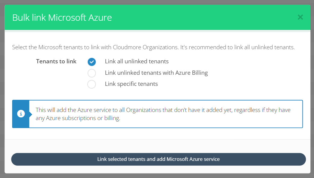 Bulk link Azure service