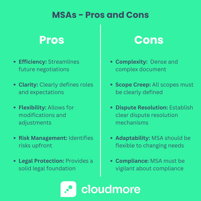 MSA - Pros and Cons