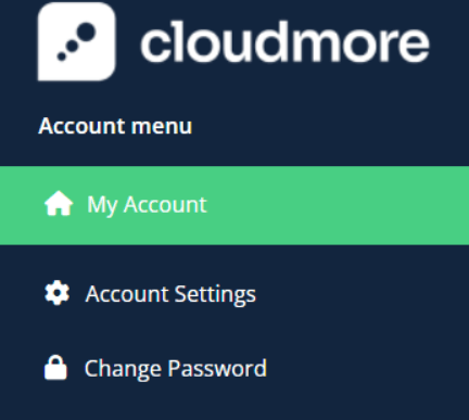My account menu
