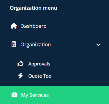 Service Admin menu
