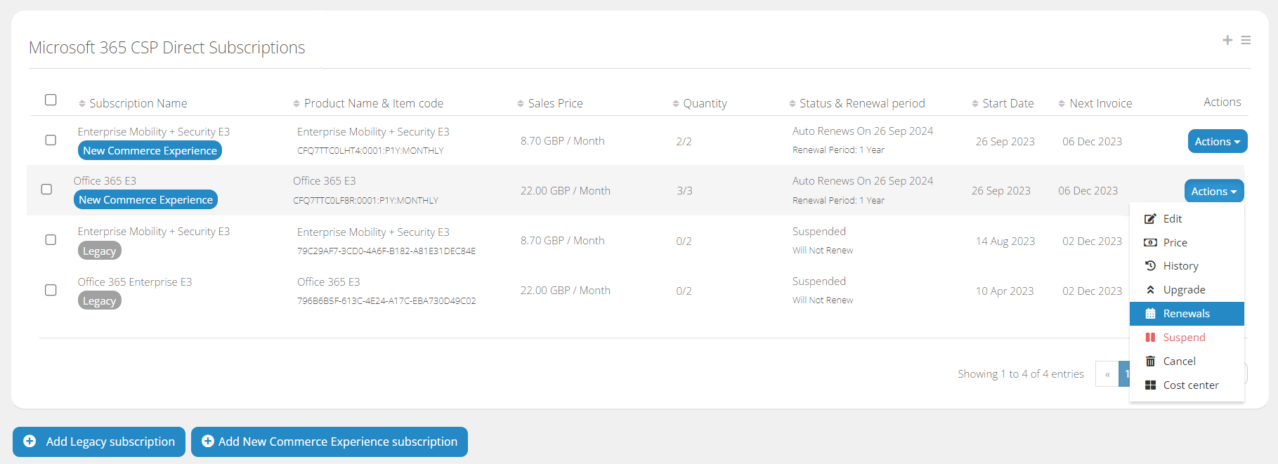 Renewals in the Cloudmore Platform