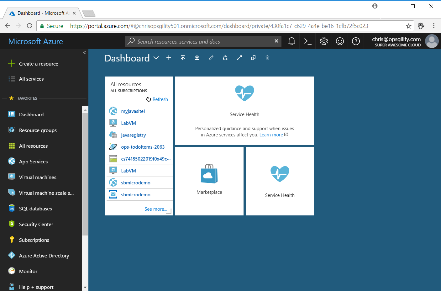 Azure Portal screenshot