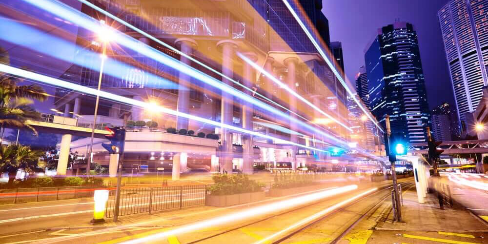 traffic car light stream at night-2 Cropped